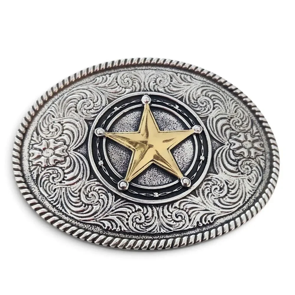 Lone Star Belt Buckle Sheriff Badge Men Women Rodeo Western New Big Texas Style